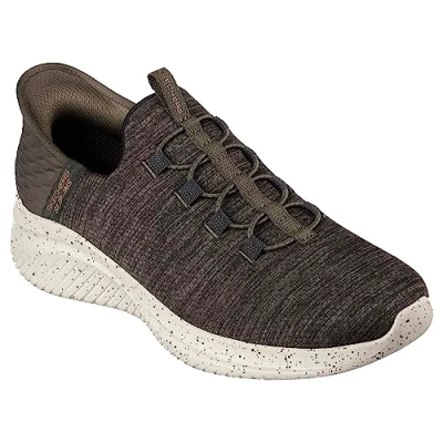 Image of Skechers Men Ultra Flex 3.0 Sofort Walking Shoe, Olive Green, 8 UK