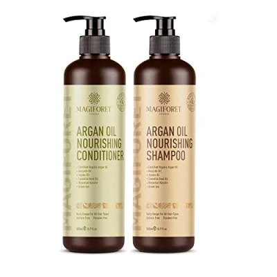 Image of MagiForet Argan Oil Shampoo and Conditioner Set (2 x 16.9 Oz) Sulfate Free, Natural Infused Soft &amp; Smooth, Gentle on Curly Color Treated Hair