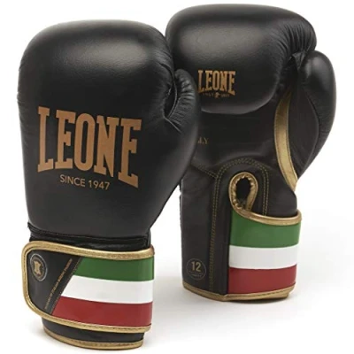Image of LEONE 1947, Boxing Gloves, Unisex Adult, Black, 10 OZ, GN039