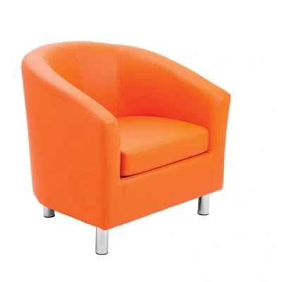 Image of Tub Armchair With Metal Feet Orange OF2201ORML
