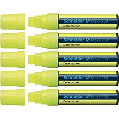 Image of Schneider Maxx 260 Chalk Marker Yellow (Pack of 5)