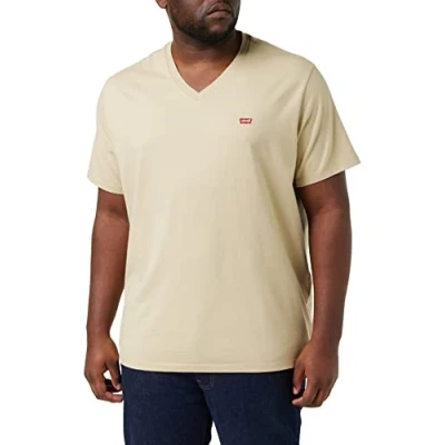 Image of Levi&#039;s Men&#039;s Original Housemark V Neck T Shirt, Fields Of Rye, S