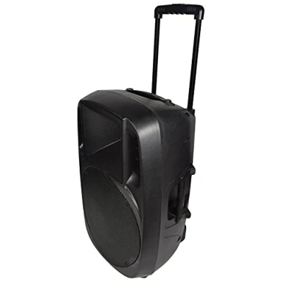 Image of QTX/Full Range 15&quot; PA Speaker with retractable Trolley Handle, 35mm Pole mount &amp; 300Watts Max Output