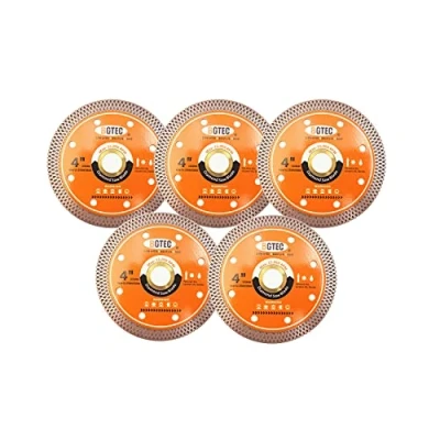 Image of Super Thin Diamond Tile Blade with Mesh Rim,BGTEC 5Pcs 4 Inch/105MM x Arbor 22.23 16mm Angle Grinder Cutting Disc For Dry or Wet Porcelain Ceramic Marble Granite