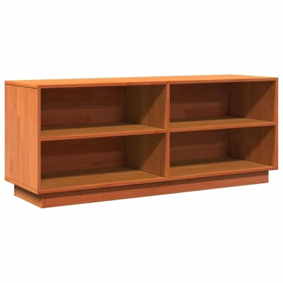 Image of vidaXL Shoe Cabinet Wax Brown 110x34x45 cm Solid Wood Pine