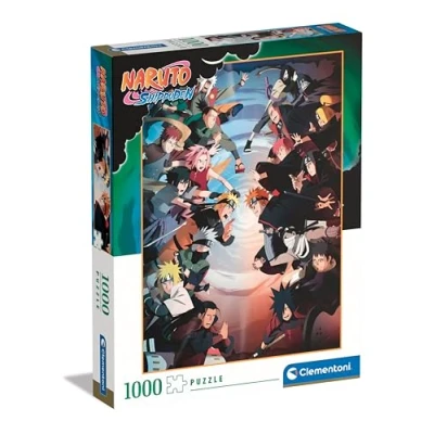 Image of Clementoni 39834 Shippuden 1000 Jigsaw Puzzle, Vertical, Fun for Adults, Manga, Anime, Made in Italy, Naruto Pieces