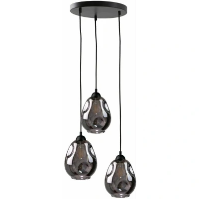 Image of Loki Cluster Pendant Ceiling Light Black, 30cm, 3x E27