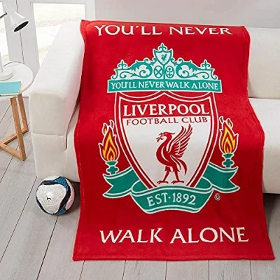 Image of Liverpool Single Duvet Set Reversible Red Football Club Bedding with Pillowcase (LIVERPOOL FLEECE BLANKET)