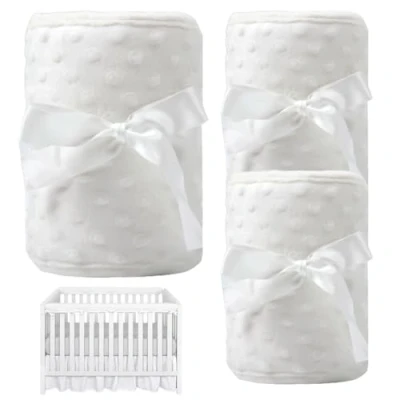 Image of HoveeLuty 3PCS Crib Rail Cover 128x18 Cm/68x18 Cm Cot Teething Protectors Safe Guard Wrap for Standard White Baby Bed