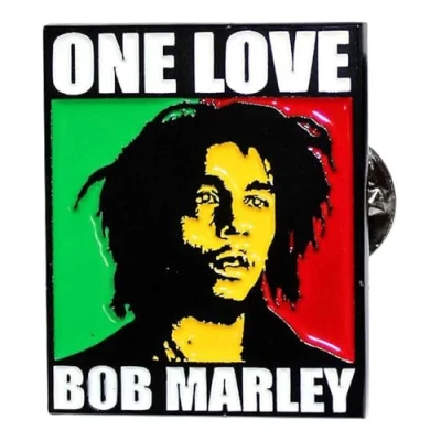 Image of Bob Marley One Love Pin Badge Size