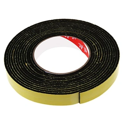 Image of 5m Black Single Sided Adhesive Foam Tape Closed Cell 20mm Wide x 3mm Thick