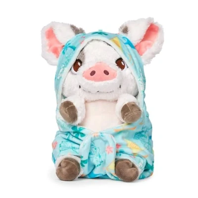 Image of Disney Store Official Baby Pua Soft Toy, Moana, 27cm / 11&quot;, Pig Plush with Removable Blanket, Suitable from Birth, 0+