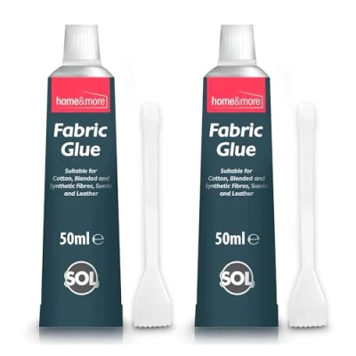 Image of 2pk Fabric Glue for Clothes Includes 2 Strong, Spreader &amp; 150cm Tape Measure Extra Strong 50ml Crafts, Upholstery, Material, Textile, Felt and Badges