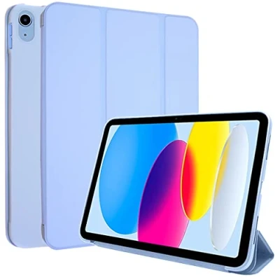 Image of TECHGEAR iPad 10, 10th Generation 10.9&quot; Smart Case Slim Tri fold Stand Cover with Corner Protection [Auto Wake/Sleep] for 2022 Light Blue