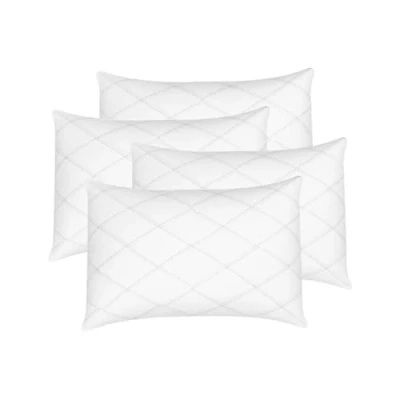 Image of IMFAA Quilted Zipped Pillow Protector Pack of 4 Soft and Comfortable Microfiber Pillowcase Protectors Ant Allergy Breathable Cover.(4 x Zipped)