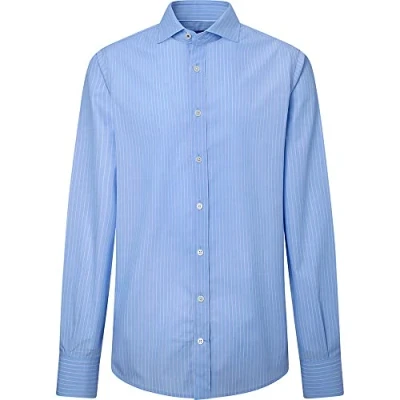 Image of Hackett London Men&#039;s Blazer FILAFIL Stripe Shirt, Blue/Red, XL