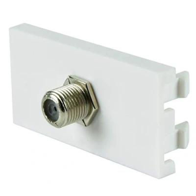Image of Ex Pro Single Satellite F Type Screw Aerial TV Antenna Socket Port Module Cable Oulet for Wall Plate Frame Faceplate 2 Pack