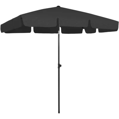 Image of vidaXL Beach Parasol Black 200x125 cm