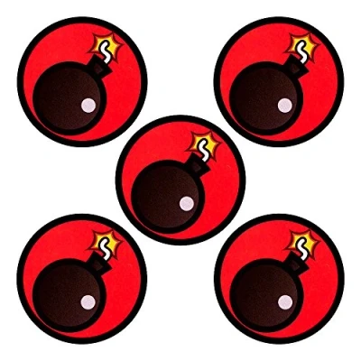 Image of Timebomb Danger Fridge Magnets 2 Inch Office Whiteboard Emoji for Magnetic Board, Whiteboard, Refrigerator, at Office, School or Home (Pack of 5)