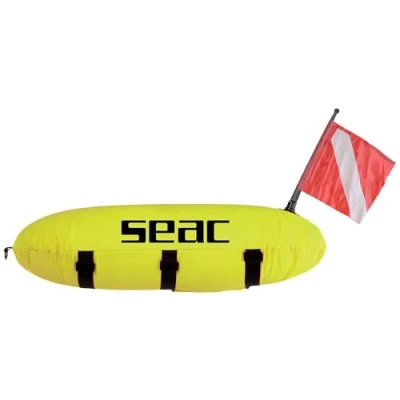Image of SEAC Master Torpedo Buoy with Marker Flag for Scuba Diving, Spearfishing and Freediving