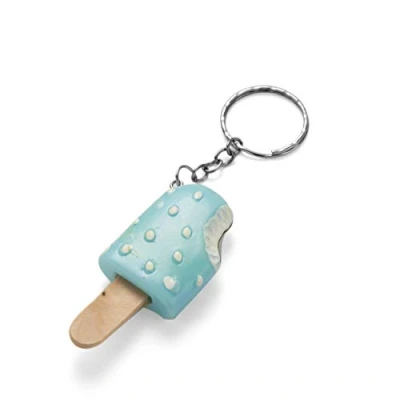 Image of Komonee Ice Lolly Blue Keychain Cream Key Ring Frozen Lollipop Chain Novelty Keyring