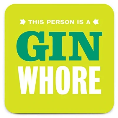Image of Brainbox Candy Funny Rude &#039;Gin Wh*re Coaster&#039; Small Gift Ideas For Him Her Friends Birthday Housewarming Present New Home Gifts Women Men