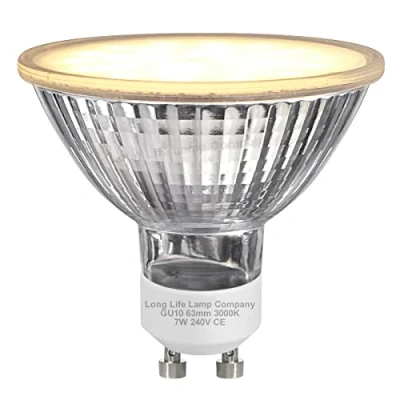 Image of Long Life Lamp Company GU10 LED 63mm Warm White 7w Frosted Cover 240v Non Dimmable