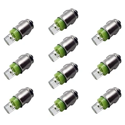 Image of Ruiandsion Ba7s car led bulb Green dash clock dashboard warning gauge light switch 12V Bulbs negative earth GLB281 LLB281(negative at side) x10 (Green)