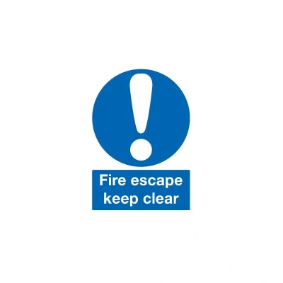 Image of Sitesafe Fire Escape Keep Clear Vinyl Sign 148 x 210mm