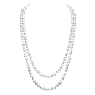 Image of Mecool Elegant Women Lady White Artificial Pearls Long Sweater Chain Necklace