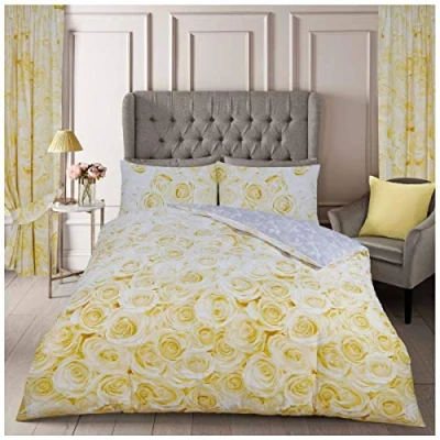 Image of GC GAVENO CAVAILIA Luxury Geometric Duvet cover, Floral Bedding Quilt Set, Polycotton Bed Covers, Ochre, King