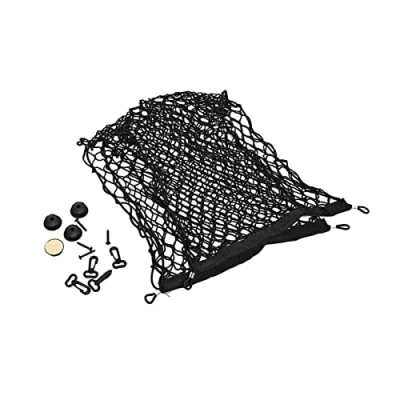 Image of Cargo Nylon Net, 90x40CM Car Universal Net Elastic Mesh Storage Organizer with 4 Hooks Rear for Car, Van, SUV, Truck Bed