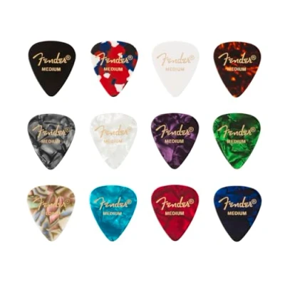 Image of Fender 351 Shape, Celluloid Medley Picks, Pack of 12, Medium