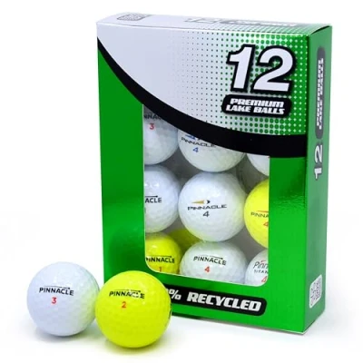Image of Second Chance Pinnacle Grade A Used Golf Balls 12 Pack Recycled Lake Mixed for Exceptional Performance, White