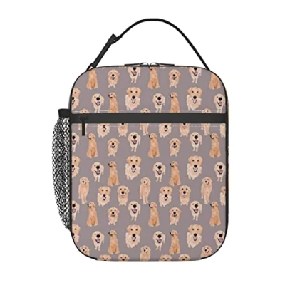 Image of Golden Retriever Lunch Bag, Durable Insulated Box Reusable Adults Tote Bag Cooler