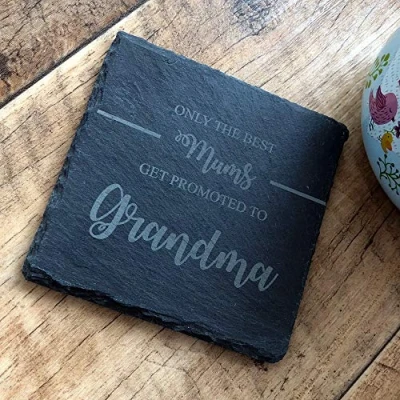 Image of ukgiftstoreonline Best Mums Get Promoted To Grandma Slate Coaster Gift