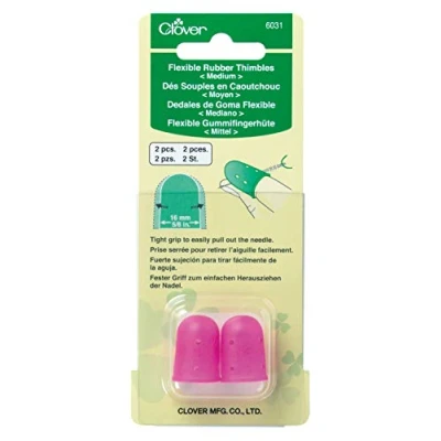 Image of Clover 6031 Flexible Rubber Medium Thimble, Pink 2, 16mm