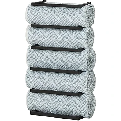 Image of Sealskin Carré Large Towel Rail Black, Metal, Negro, 24 x 48 12 cm