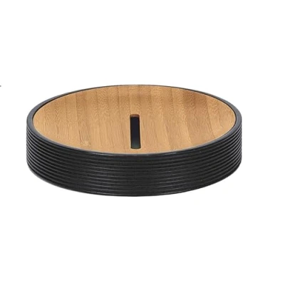 Image of Kleine Wolke Kyoto Soap Dish, Bamboo, Black, 10.9 x 2.2 2 cm