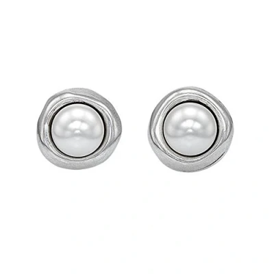 Image of UNOde50 Unexplored Worlds Silver &amp; Pearl Ego Earrings