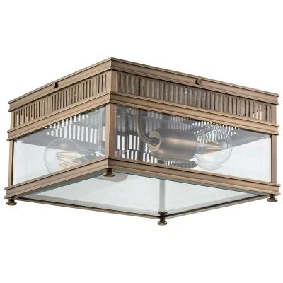 Image of Holborn 2 Light Outdoor Decorative Flush, Dark Bronze IP44