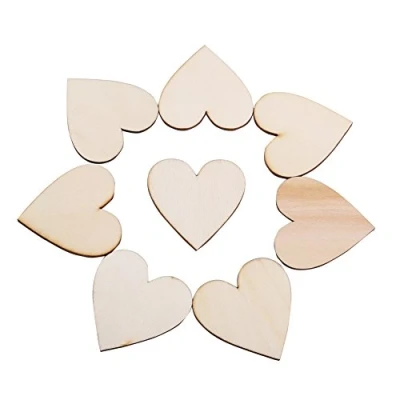 Image of Wooden Heart Shape Embellishment Blank Embellishments for Weddings Plaques Art Craft Card Making Or Decoration(40mm)