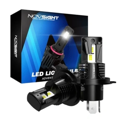 Image of NOVSIGHT H4 LED Headlight Bulbs 1:1 Mini Design 80W 18000LM 6500K H4/9003 Bulbs, Plug and Play, Replacement Halogen Xenon IP68 Waterproof, Pack of 2