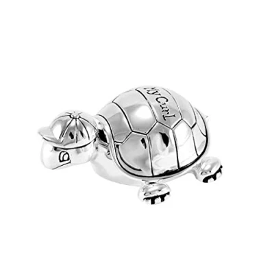 Image of Brillibrum Design Curl Tin Tortoise Silver Plated Name Engraving Hair Box Christening Gift My Baby for Strands
