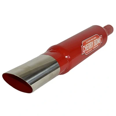 Image of AB Tools Cherry Bomb Universal Tail Chrome Pipe Oval End Exhaust Back