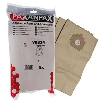 Image of Paxanpax VB824 Compatible Paper Vacuum Bags for Taski Vento 15 Type (Pack of 5), Brown