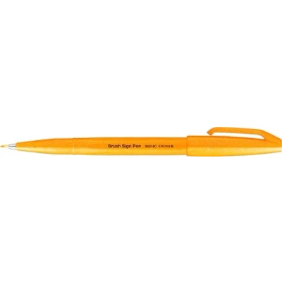 Image of Pentel SES15C FFX Brush Sign Pen Neon Orange Fibre Tip Like Pack of 1