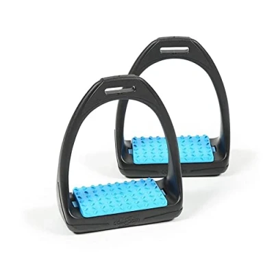 Image of &quot;COMPOSITI&quot; REFLEX STIRRUPS HORSE EQUESTRIAN RIDING TACK [B.BLUE] [ONE SIZE]
