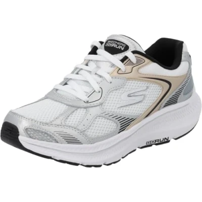 Image of Skechers GO RUN Consistent 2.0 Trainers, Women&#039;s, Size: 4.5, White/silver Leather and textile