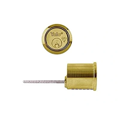 Image of Yale B X5 PB Replacement Rim Cylinder, Suitable for 38 57 mm Doors, High Security, 2 Keys Provided, Polished Brass Finish, Boxed